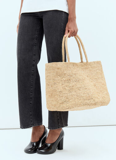 The Row Oregon Raffia Handbag Beige row0256042