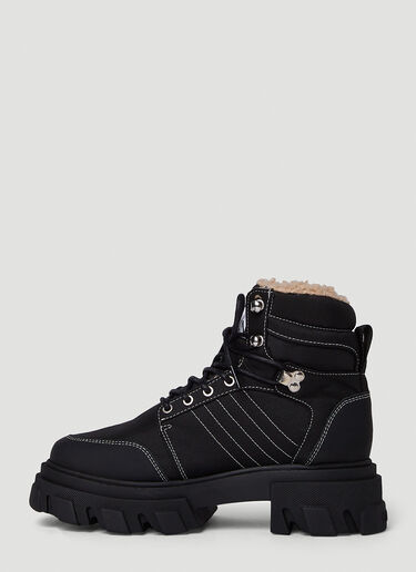 GANNI Cleated Hiking Boots Black gan0250023