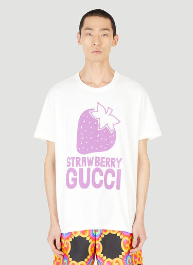 Gucci Strawberry Print T-Shirt White guc0147075