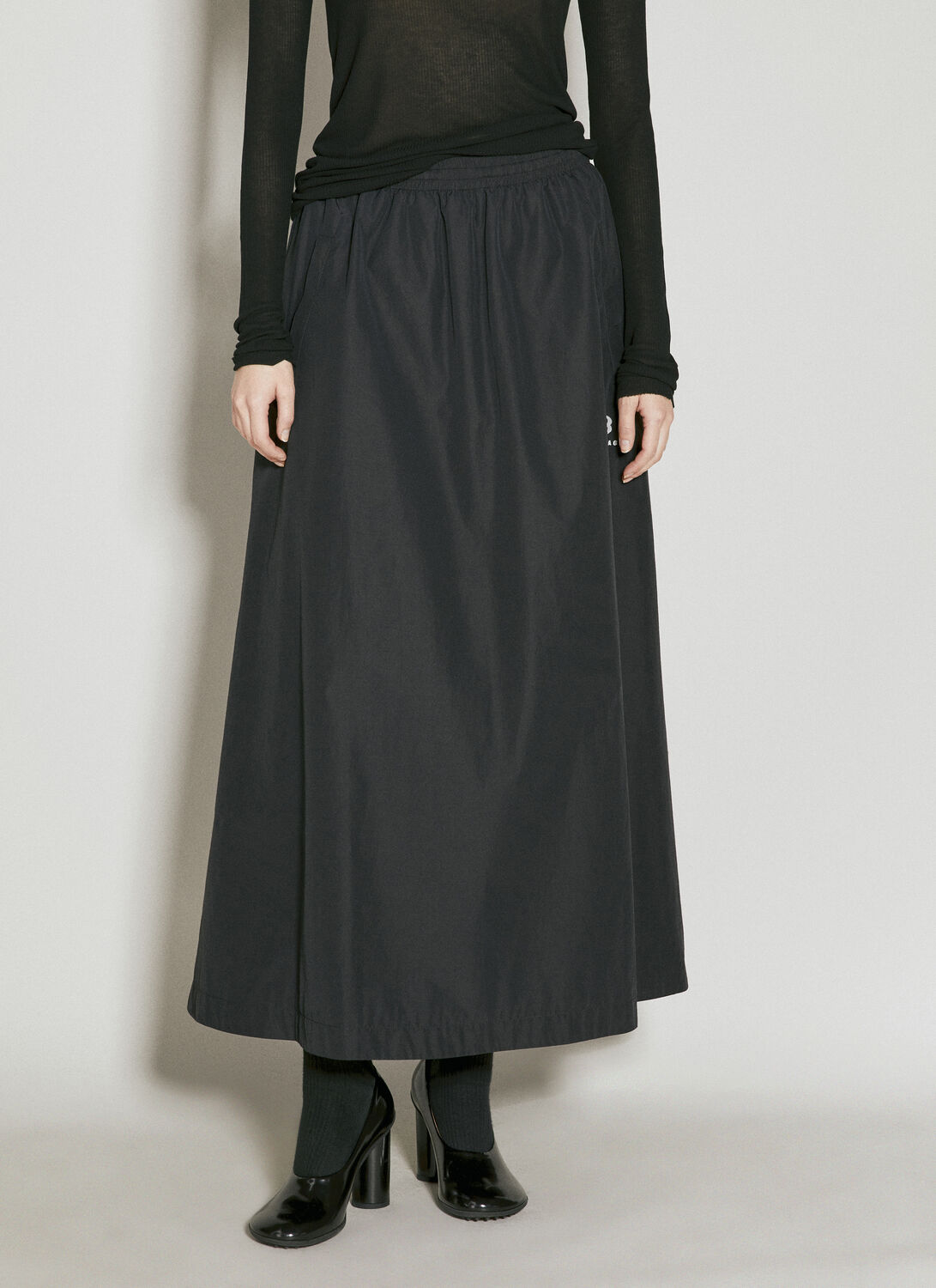 Shop Balenciaga Tracksuit Skirt In Black