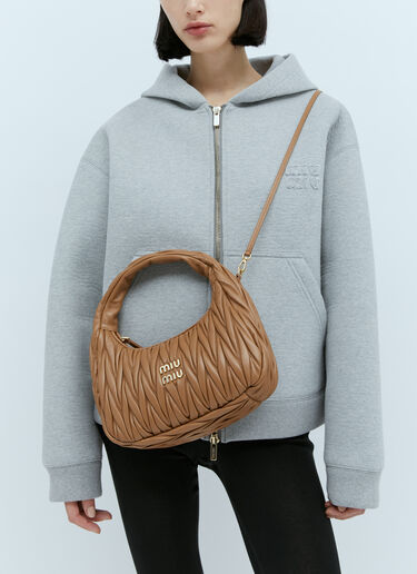 Wander Matelassé Hobo Shoulder Bag Miu Miu Wander Matelassé Hobo Shoulder Bag Brown miu0254055