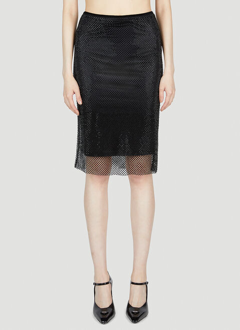 Sportmax Senior Rhinestone Mesh Skirt Blue spx0254005