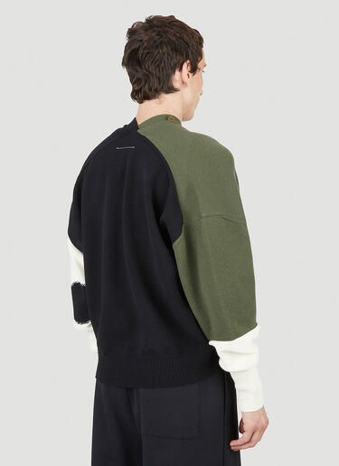 MM6 Maison Margiela Colour Block Cardigan Green mmm0151010