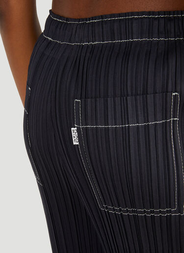 Pleats Please Issey Miyake 褶裥撞色明线长裤 黑色 plp0251012