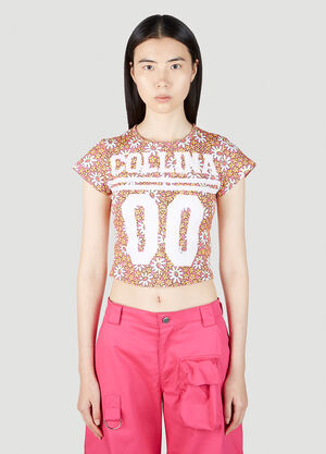 Collina Strada Logo Print Floral T-Shirt Multicolour cst0251004