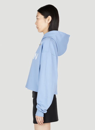 Balmain Rubber Logo Hooded Sweatshirt Blue bln0252011