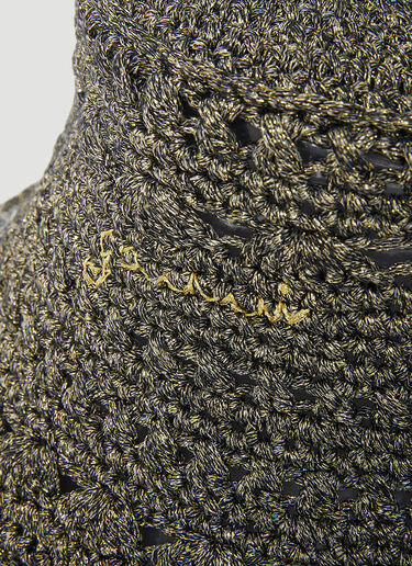GANNI Crochet Bucket Hat Brown gan0253059