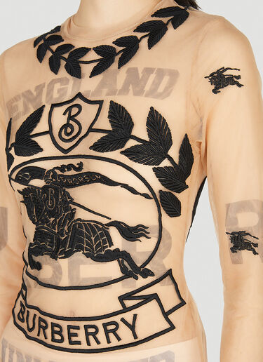 Burberry Equestrian Knight Embroidered Bodysuit Beige bur0251023