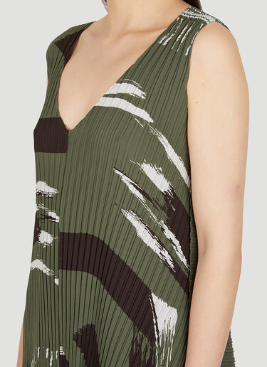 Issey Miyake Doro Pleats Dress Green ism0249010