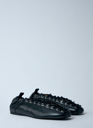 GANNI Oleatex Ballerina Flats Black gan0260019