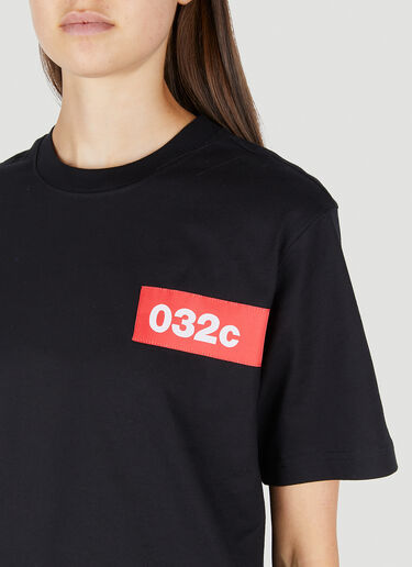032C 로고 프린트 테이프 T-셔츠 블랙 cee0350002