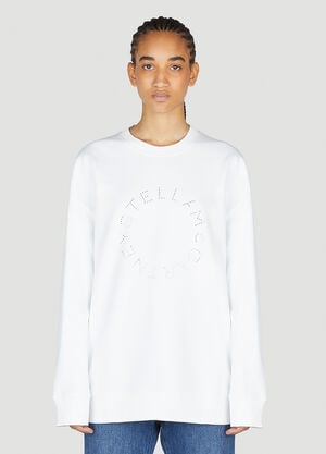 Stella McCartney ホットフィックスラインストーン ロゴスウェットシャツ レッド stm0254004