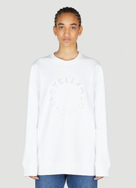 Balenciaga Hotfix Rhinestone Logo Sweatshirt Pink bal0253010