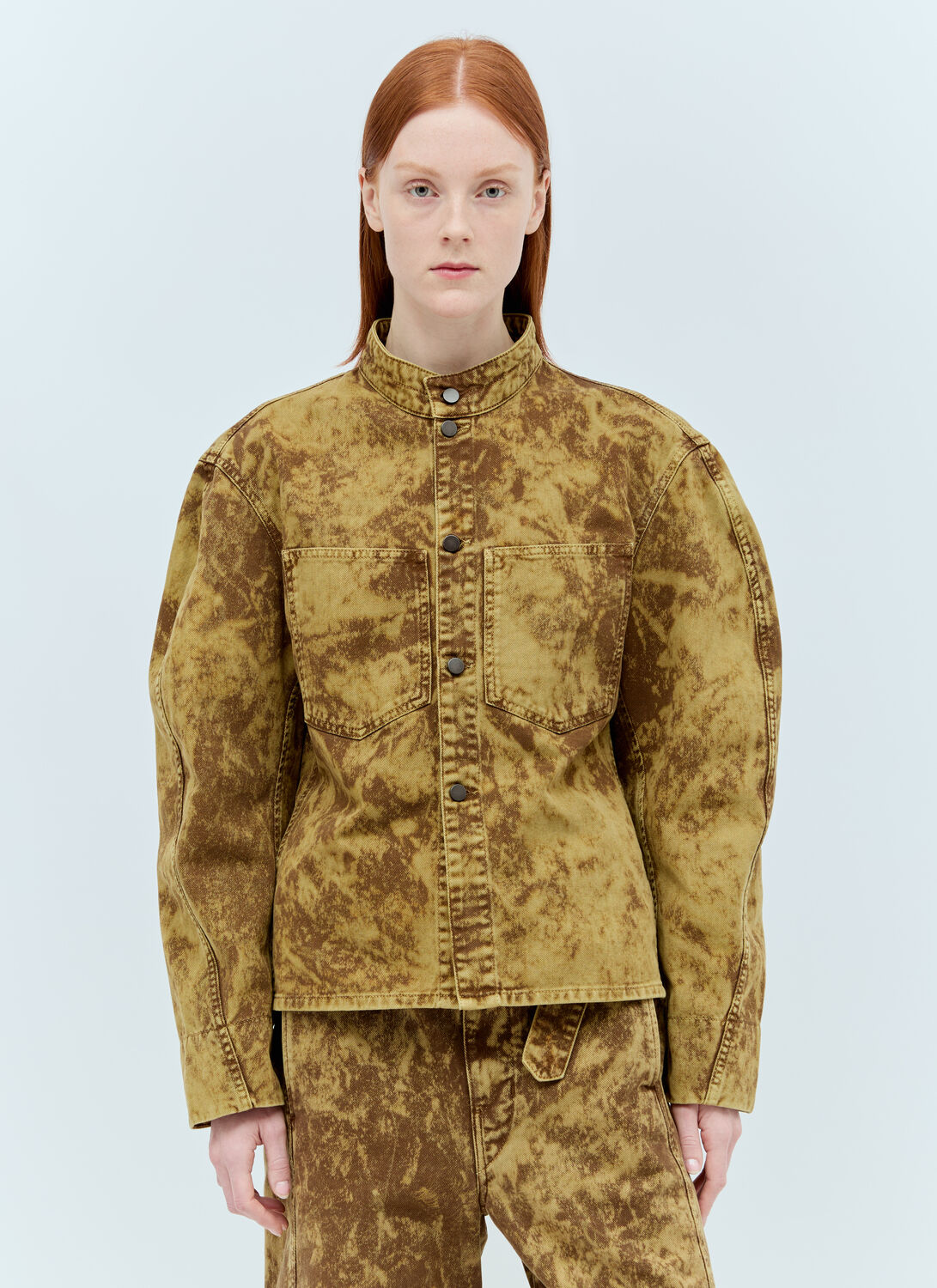 Shop Lemaire Balloon Sleeve Jacket In Brown
