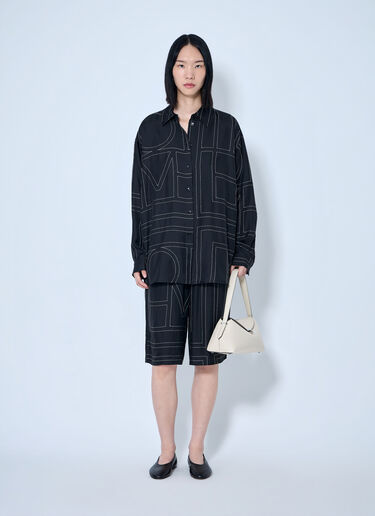 LN-CC® - Toteme: Classic Embroidered Shirt - Black Toteme Classic Embroidered Shirt Black tot0265013