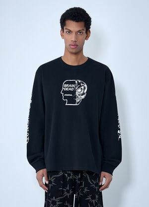 Brain Dead Logo Motif T-Shirt Black bra0162001