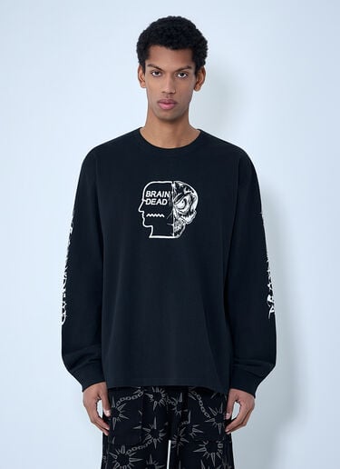 Brain Dead Logo Motif T-Shirt Black bra0162001