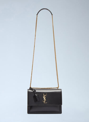 Saint Laurent Sunset Chain Shoulder Bag Black sla0233062