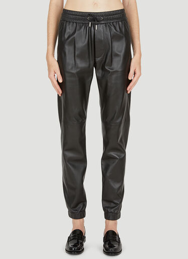 Saint Laurent Tapered Leather Pants Black sla0249006