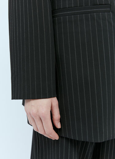 GANNI Pinstripe Oversized Suit Blazer Black gan0254002