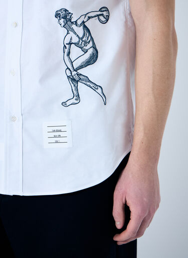 Thom Browne Embroidered Cording Shirt White thb0160010