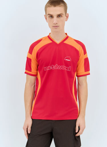 Metalwood Studio Panelled Jersey T-Shirt Red met0158001