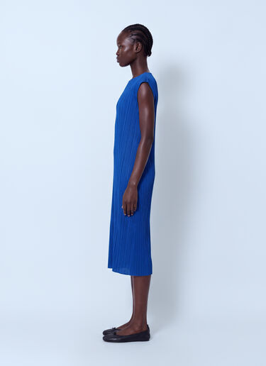LN-CC® - Pleats Please Issey Miyake: July Pleated Midi Dress - Blue Pleats Please Issey Miyake July Pleated Midi Dress Blue plp0266004