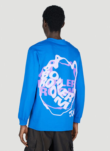 Boiler Room Waved Logo Long Sleeve T-Shirt Blue bor0153010