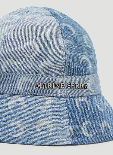 Marine Serre Regenerated Denim Bell Hat Blue mrs0343008