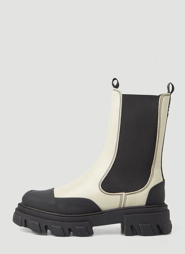 GANNI Mid-Calf Chelsea Boots Cream gan0246092