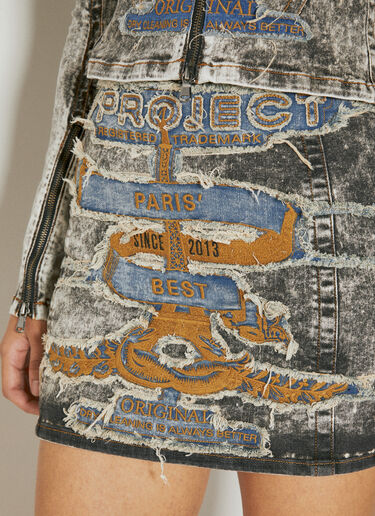 Y/Project Paris' Best Patch Denim Mini Skirt Black ypr0254004