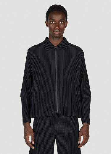 Homme Plissé Issey Miyake 플리츠 집업 재킷 블랙 hmp0153007