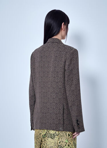 Dries Van Noten Double-Breasted Patterned Blazer Brown dvn0266005