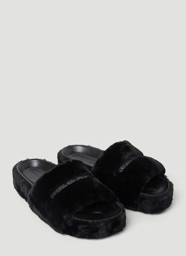 Stella McCartney 인조 모피 플랫폼 샌들 블랙 stm0253014