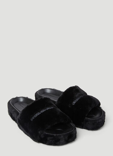 Stella McCartney Faux Fur Plarform Sandals Black stm0253014
