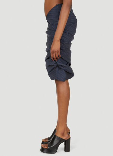 Lourdes 褶饰细条纹半裙 蓝色 lou0249010