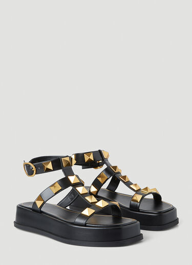 Valentino Garavani Roman Stud Platform Sandals Black val0247017