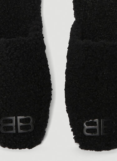 Balenciaga Logo Teddy Slip Ons  Black bal0146076