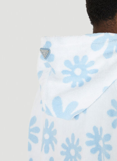 Prada Floral Fleece Hooded Sweatshirt Light Blue pra0148024