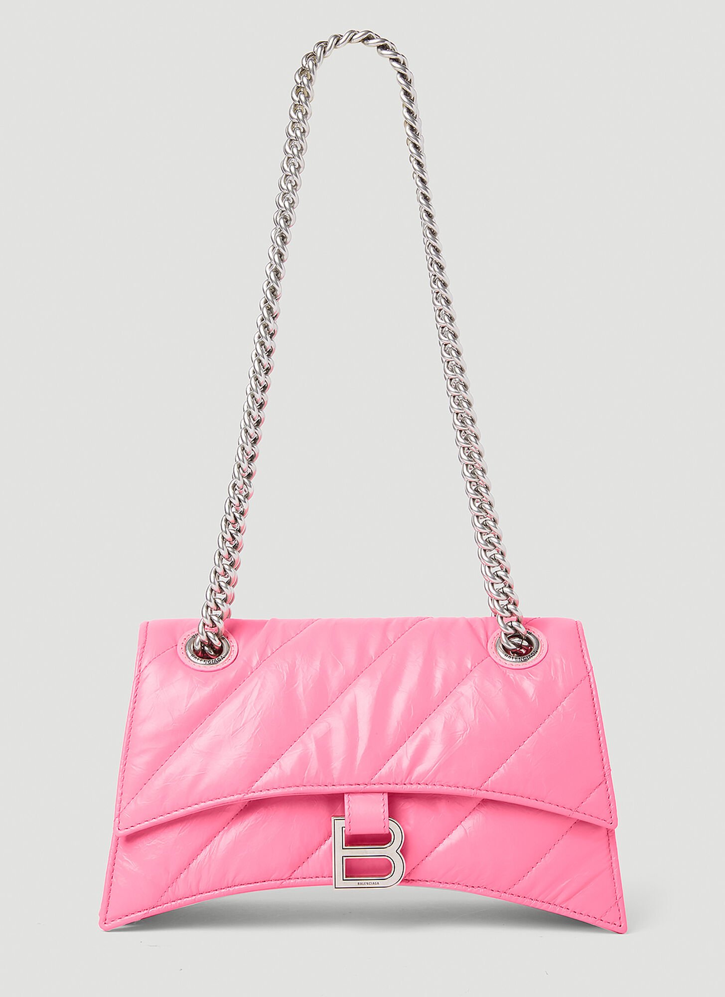 Balenciaga Crush Quilted Shoulder Bag In Pink