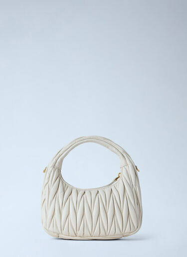 LN-CC® - Miu Miu: Small Wander Matelassé Hobo Bag - White Miu Miu Small Wander Matelassé Hobo Bag White miu0266029