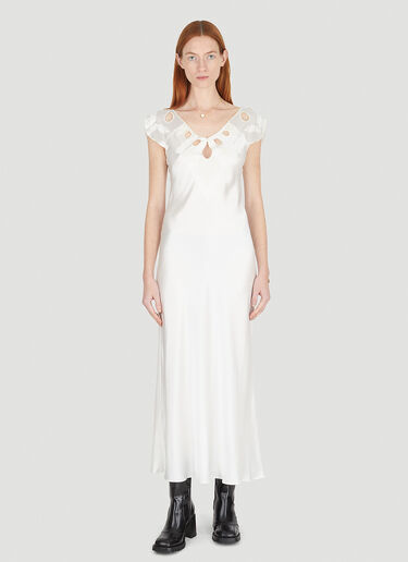 Marc Jacobs Embroidered Keyhole Slip Dress White mcj0247002