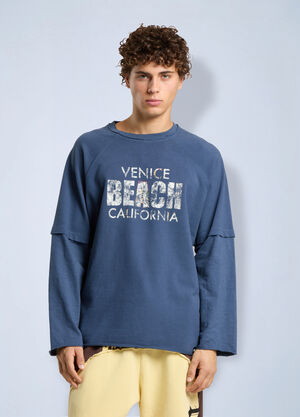Palm Angels Cali Vibes Layered Tee L/S Blue pma0166247