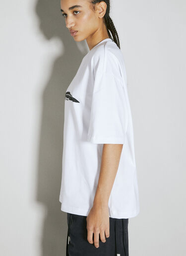 Ann Demeulemeester Marike Feather Print T-Shirt White ann0254010