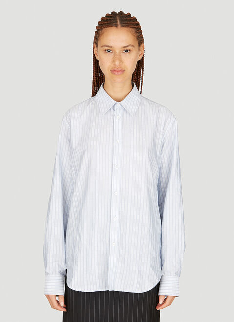 Martine Rose ロング スリーブ ストライプ　T シャツ ブルー mtr0253004