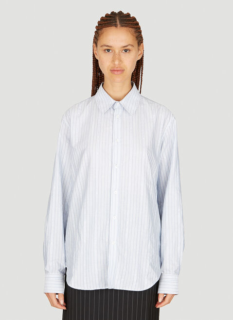 Martine Rose Long Sleeve Stripe Shirt Blue mtr0253004