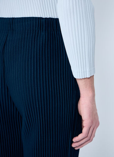 Homme Plissé Issey Miyake ストレート・プリーツパンツ ブルー hmp0159008