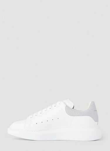 Alexander McQueen Larry Croc-Embossed Leather Sneakers White amq0145060