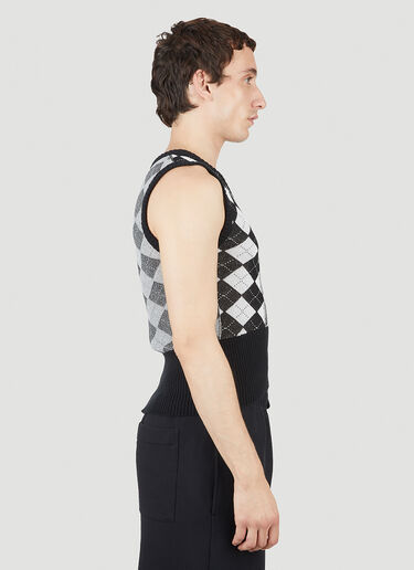 MM6 Maison Margiela Argyle Print Sleeveless Sweater Black mmm0151011