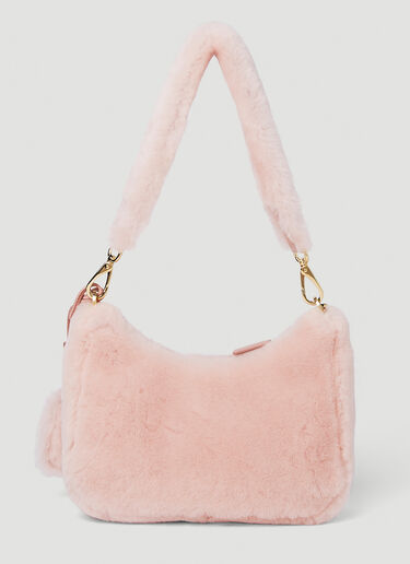 Prada Shearling Mini Shoulder Bag Pink pra0251021